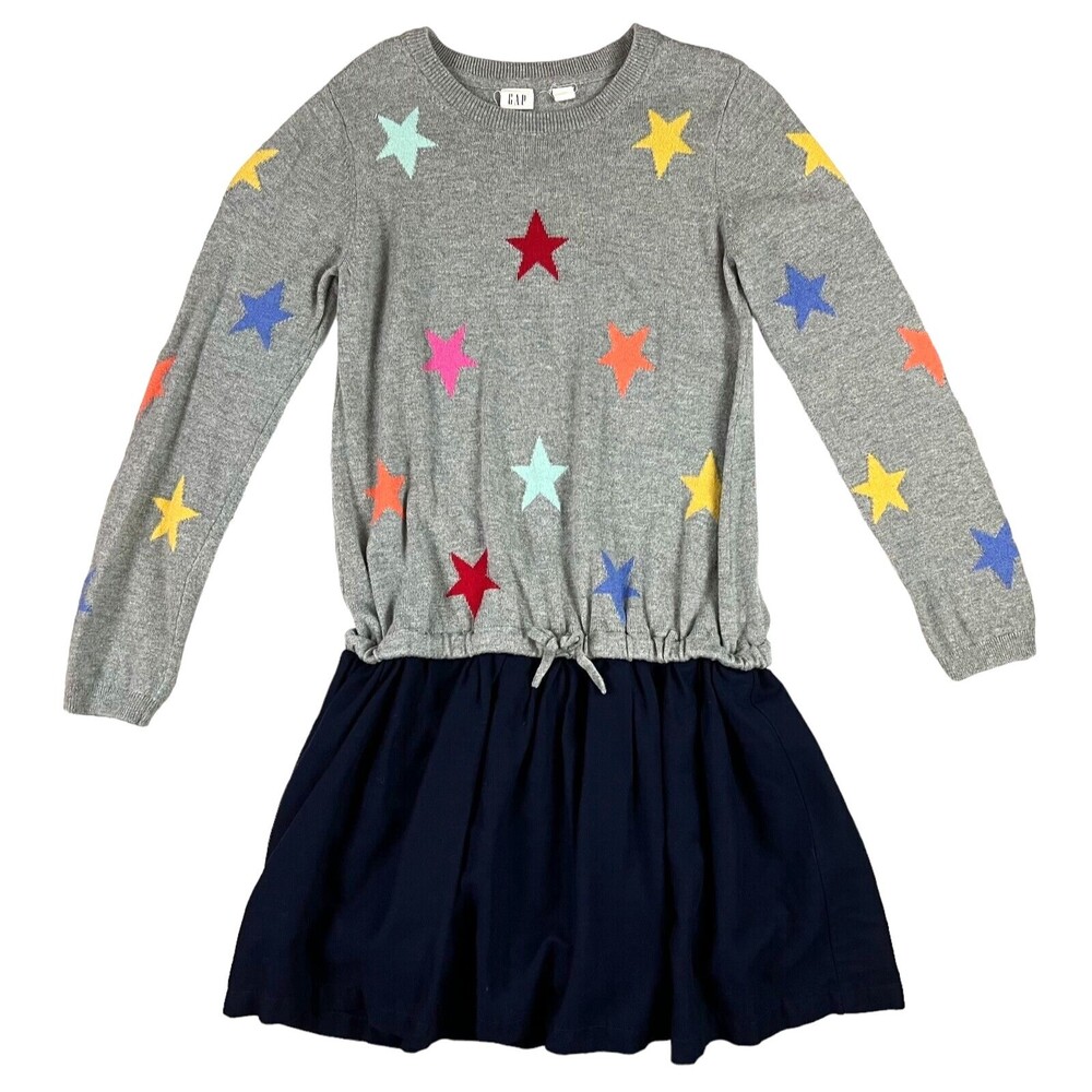 Gap Kids Drop Waist Star Sweater Dress  Girls Size L (10)  Dress w Full Skirt